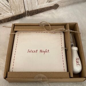 Rae Dunn Silent Night & Peace Cheese Board Set